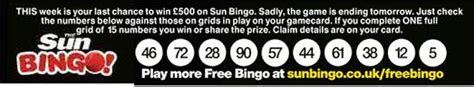 sun bingo numbers|Sun Bingo Numbers (No Longer Running) .